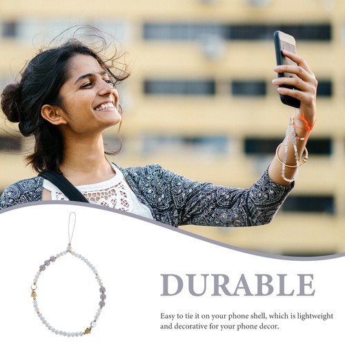 Support collier chaîne téléphone portable avec lanière cellulaire sangle perles - Photo 6/12
