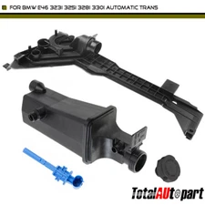 2 Radiator Mounting Plate & Expansion Tank w/ Sensor for BMW E46 Auto Trans Only