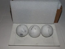 Rustic Luxe Home Decor - Decorative Tray and Orb Set - Centerpiece Table