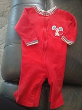 Vintage Carters Baby 12 month One Piece outfit 50's label snap crotch Cotton zip