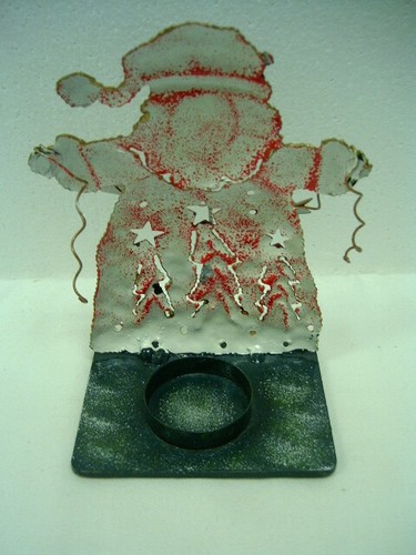 SANTA TEA LIGHT CANDLEHOLDER, METAL - Picture 2 of 3