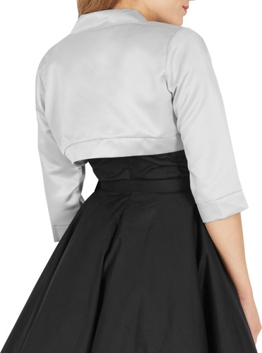 Satin Bridesmaid Wedding Prom Half Sleeve Shrug Bolero Cardi Jacket Top - Picture 23 of 26