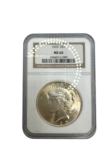 1925-S Peace Silver Dollar MS 64 Coin NGC Certifed Sealed 099