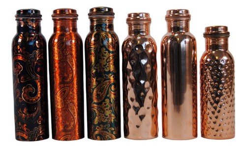 100% Pure Copper Ayurvedic Water Bottle + cup - Yoga Sport Trekking Health Benef - Picture 4 of 10