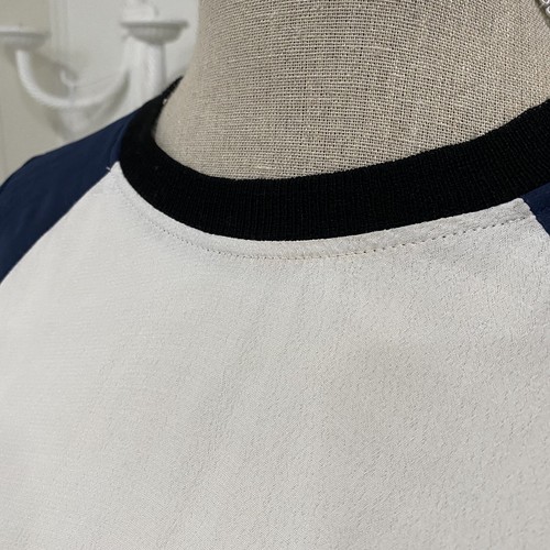 Rebecca Taylor Women's Baseball Raglan Sleeve Blouse Sz 6 Exposed Zipper - Picture 2 of 12