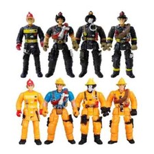 4" Firemen Firefighter Action Figures Worker Men Soldier Tool Playset Model Toys