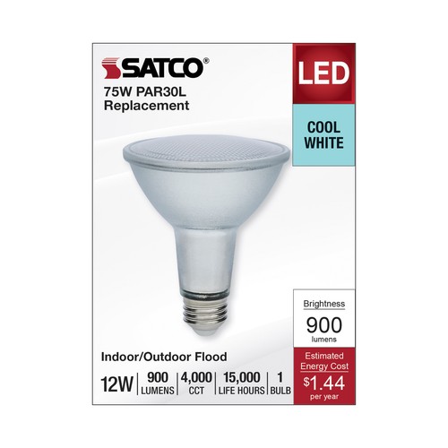 LED Long Neck 35° 12W 75W 120V-277V Medium E26 PAR30LN Silver 4000K Cool White - Picture 5 of 11