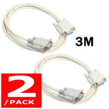2x 10FT 9 Pin DB9 Serial RS-232 Female to Female Straight Through Cable Shielded