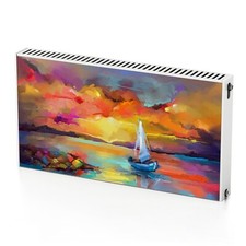 Tappetino pelle schermo copertura magnete radiatore decorativo moderno nave astratto