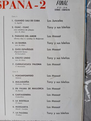 Hits De Espana 2 , Vinyl LP - Picture 5 of 12