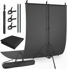 LINCO Photo T-Shape Backdrop Stand Background Backdrops Support Kit - AM207Black