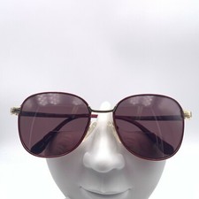 Vintage Zimco Scorpio Gold Maroon Metal Oval Sunglasses FRAMES ONLY