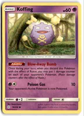 2019 Sun & Moon - Cosmic Eclipse Koffing a Basic/Common #76