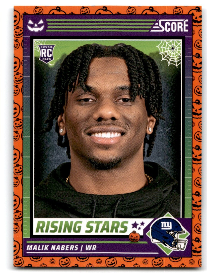 2024 PANINI SCORE OR TREAT ORANGE PUMPKINS MALIK NABERS RC NEW YORK GIANTS #37
