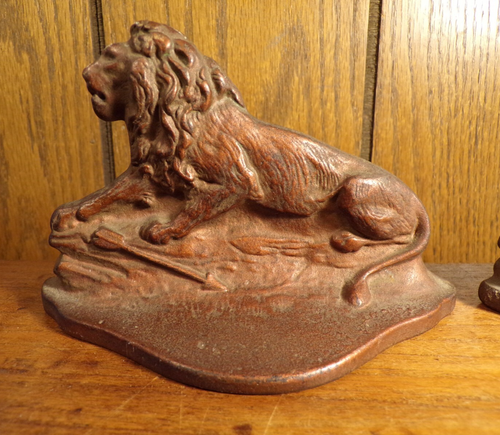 Antique ~ Connecticut Foundry Co. ~ Cast Bronze ~ Lions ~ Pair of Bookends - 第 2/10 張圖片