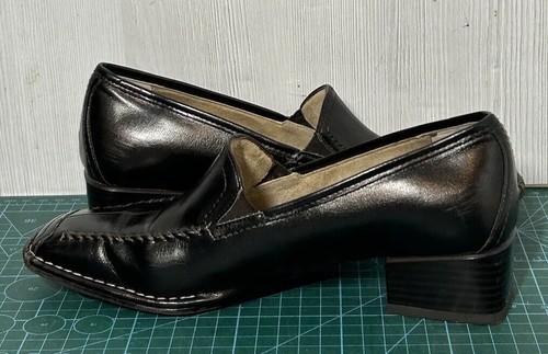 JENNY by ARA Womens Black Leather Slip on Pumps Shoes Size 4G German Made - Picture 7 of 17
