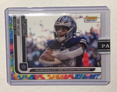 2022 Panini Instant NFL Tony Pollard #82 Versicolor 3 TD Performance 5/5 Cowboys