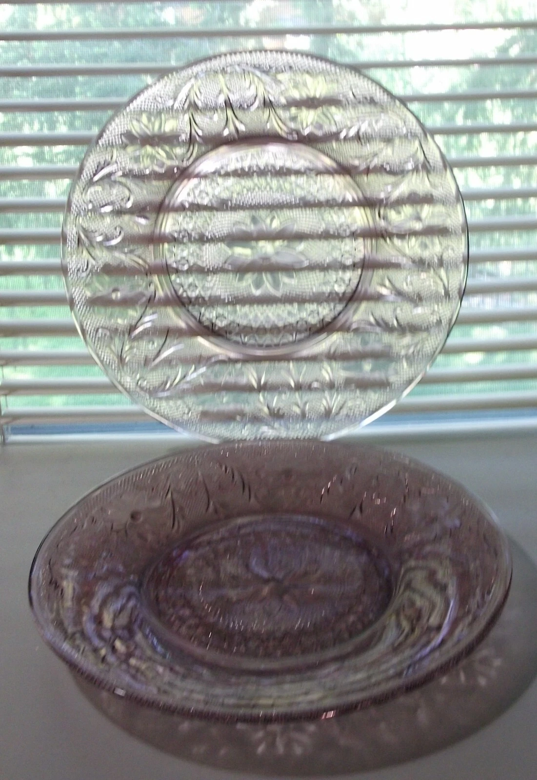 Vintage Tiara Sandwich Amethyst/Plum 2 Dinner Plates