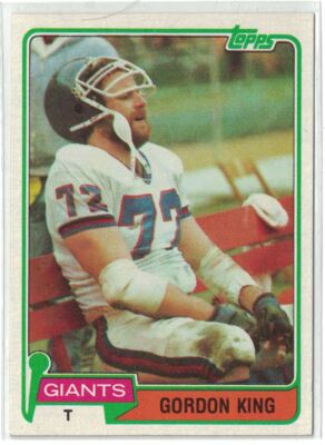 1981 Topps Football Card Gordon King New York Giants #14