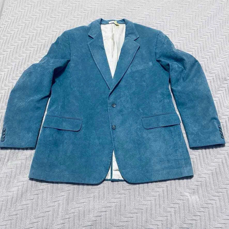 Blue suede shop blazer