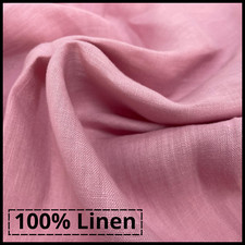 100 italian flax linen fabric by the yard sewing clothing for embroidery PINK