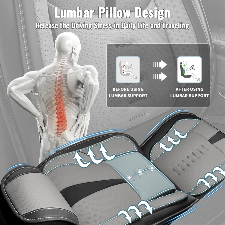 Car 5-Seat Covers Full Set Faux Leather Protector Pad For Volvo S40 2004-2011 Foto 4 de 4