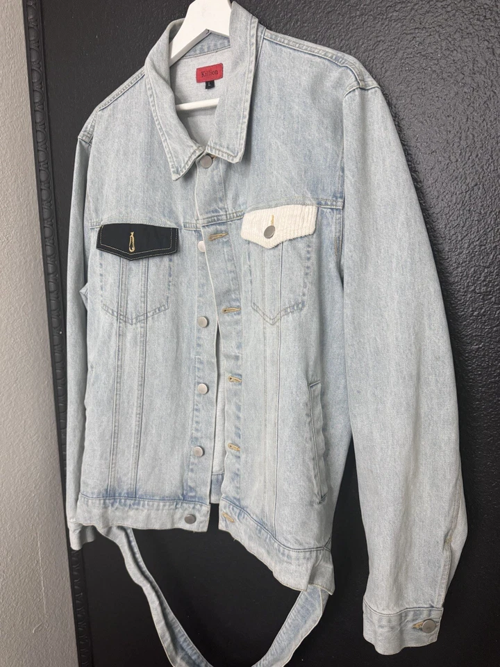 Killion Jean 牛仔夹克,尺寸 L,浅水洗街头服饰 — 第 3/4 张图片