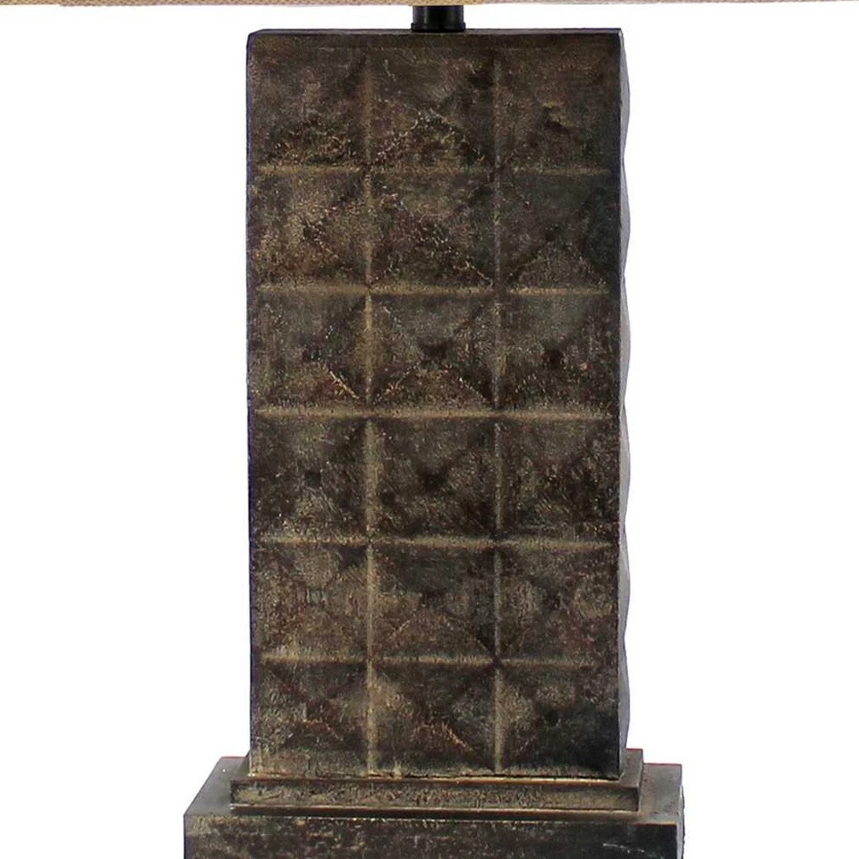 Lámpara de mesa 4,75 X 9,5 X 29,5 marrón vintage con pedestal de metal Foto 4 de 4