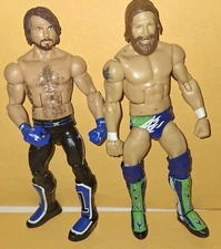 WWE USED AJ Styles & Daniel Bryan Mattel Elite Action Figure Pro Wrestling
