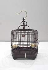 Chinese Wicker Birdcage Porcelain Water Food Bowls