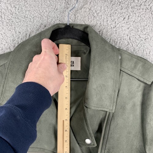 BB Dakota Steve Madden Women's XL Faux Suede Moto Jacket Gray Asymmetrical Zip - Picture 4 of 13