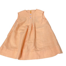 Vintage Girls Raggedy Ann 1980s Orange Cream Dress 2T Metal Zipper