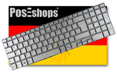 Orig. QWERTZ Tastatur Sony Vaio Fit 15 SVF15A1Z2EB SVF15A1C5E Neu Silber DE