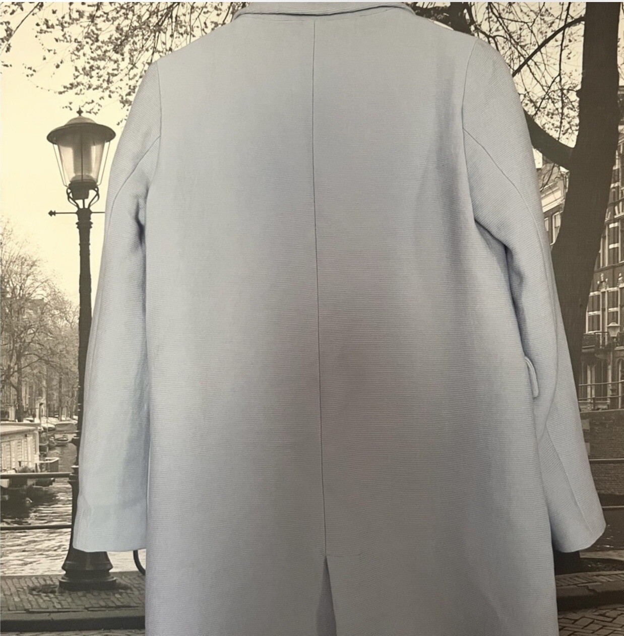 Zara basic outerwear Blue Coat - image 3