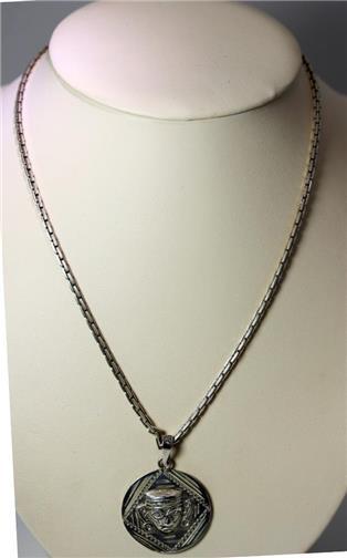 925 Aztec Warrior & Calendar Pendant Necklace Chunky Chain 18 925 Aztec Warrior & Calendar Pendant Necklace Chunky Chain 18