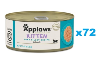 72x70 g APPLAWS Nassfutter mit Thunfisch in Brühe für Kätzchen Kitten