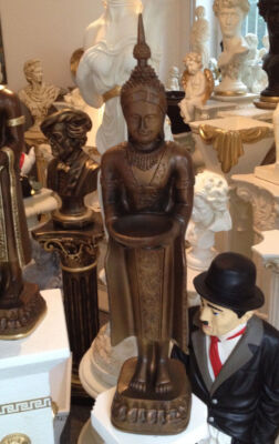 Buddha Groß 74 cm Bronze Designe Feng Shui Statue Figur Garten Deko 