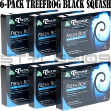 6 PACK TREEFROG FRESH BOX (aka XTREME FRESH) BLACK SQUASH SCENT AIR FRESHENER