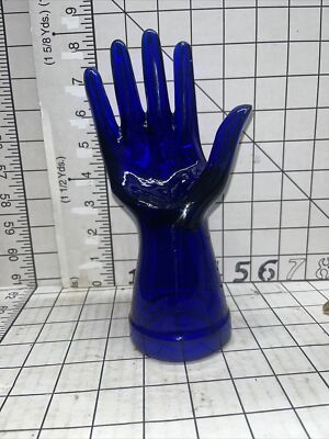Cobalt Blue Glass Hand Pressed Depression Glass Ring Holder