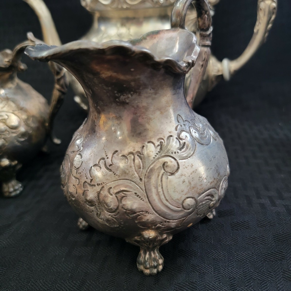 Antique John Turton Sheffield England Hand Chased Coffee