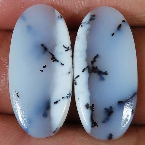 Pierre Opale Dendrite Naturelle – 24,30 Carats, Ovale Cabochon, Non Traitée, Pour Bijoux