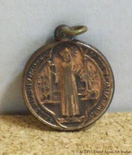 Saint Benedict Jubilee Medal Metal Cross Benedictine Catholic Pendant Small Vtg