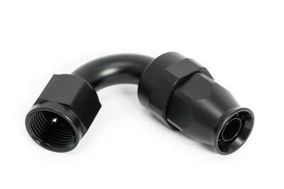 PTFE Alu Fitting Dash 10 / -10 AN / JIC 10 Anschluss 120° Schwarz eloxiert