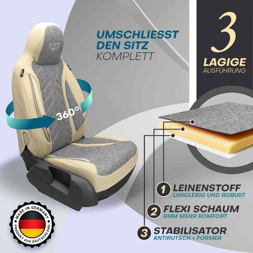 Fundas Asiento Coche Pilot para Kia Sportage 5 NQ5 PHEV desde 2021 (Gris-Beige) HERM209 - Imagen 2 de 11