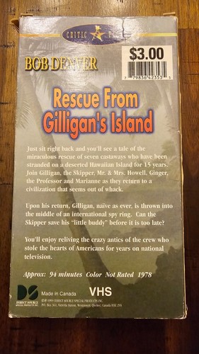 Rescue From Giligans Island VHS - Picture 3 of 3