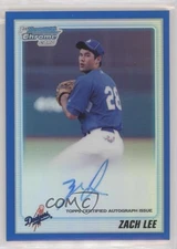 2010 Bowman Draft Chrome Prospects Blue Refractor /150 Zach Lee #BDPP87 Auto