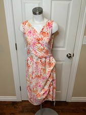 Chiara Boni La Petite Robe Pink White Floral Pencil Dress, Size 14 | 50