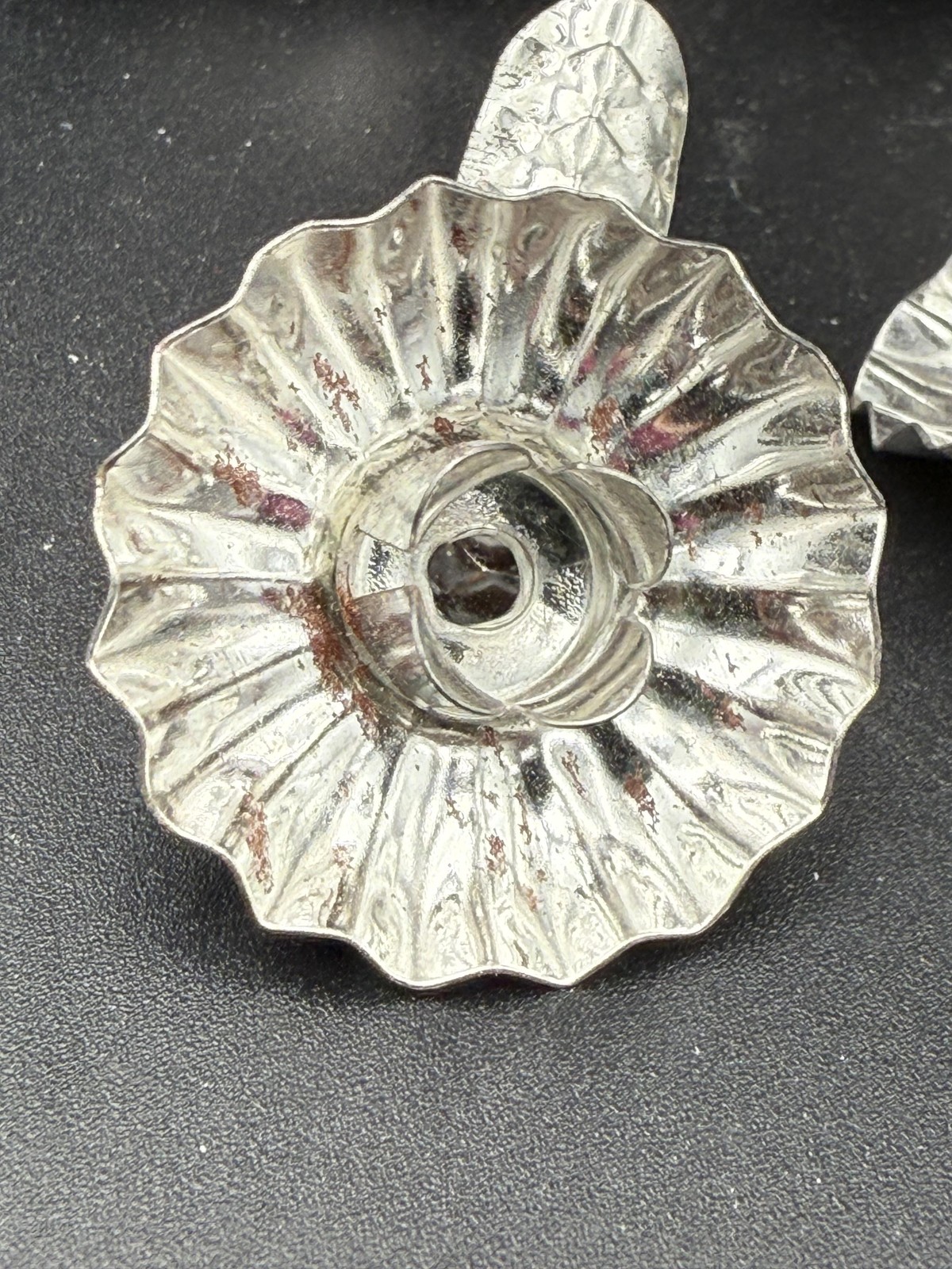 Vintage Clip On Christmas Tree Candle Holders Pinecone Silver Tone Lot of 19