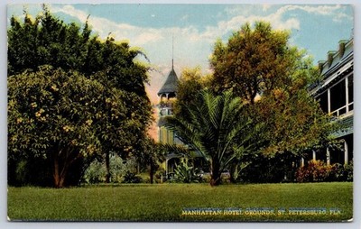 Saint Petersburg Antique Florida Postcard ST. PETERSBURG Manhattan Hotel 1916