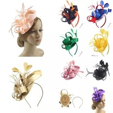 Flower Fascinator Feathers Small Mini Top Hat Wedding Royal Ascot Race Hair Clip
